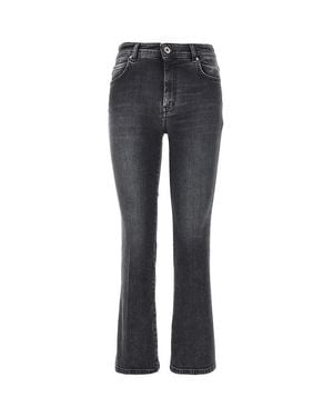Weekend by Maxmara Stretch Denim Cropped Jeans - Gray