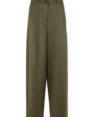 Moncler 'Loden' Virgin Wool Trousers - Green