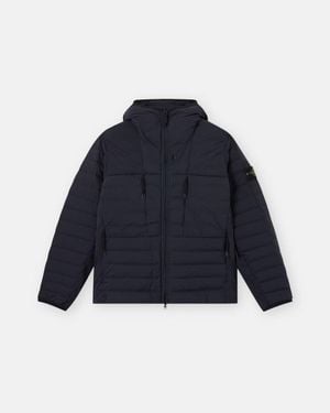 Stone Island Hoodie Short Down Jacket - Blue