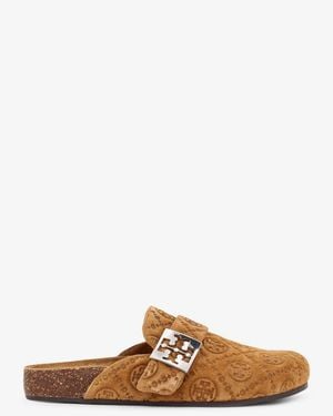 Tory Burch Mellow Jacquard Suede Mule - Brown