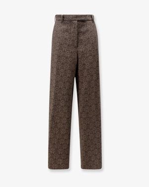 Dries Van Noten Penn Embroidered Viscose Pants - Brown
