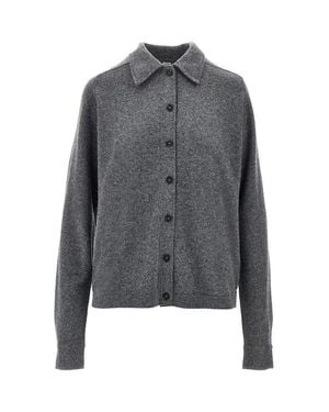 TOTEME Collared Cashmere Cardigan - Gray