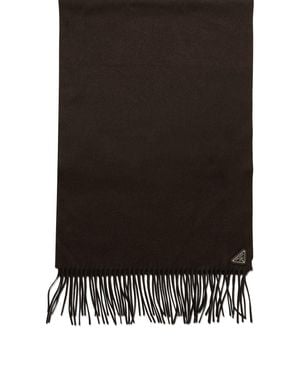 Prada Silk And Cashmere Scarf - Black