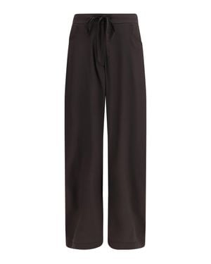 Ella Barrel-Leg Silk Trousers - Black