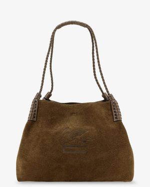 Etro Libra S Arnica Suede Shopping Bag - Brown