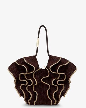 Zimmermann Goldentime Raffia Shoulder Bag - Brown