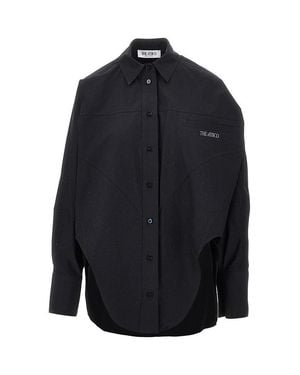 The Attico Oversized Shirt With Moulded Hem - Blue