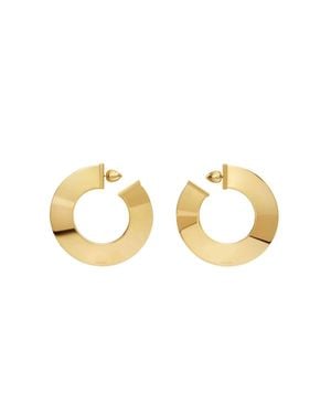 Alaïa "Blade" Rounded Earrings - Metallic