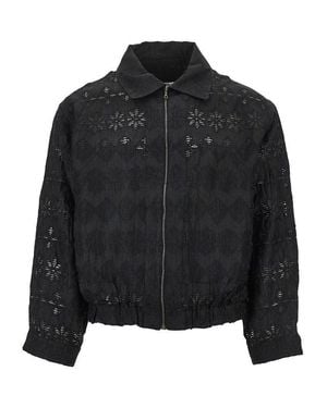 Cmmn Swdn 'Ares' Linen-Blend Blouson - Black