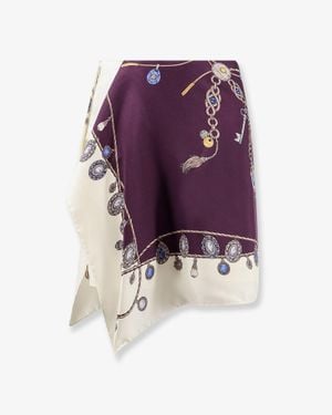 Versace Printed Silk Twill Miniskirt - Purple