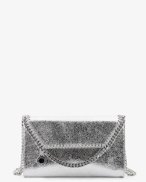 Stella McCartney Falabella Metallic Fabric Crossbody Bag - Grey