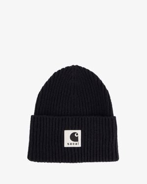 SACAI X CARHARTT WIP Carhartt Wip Wool Blend Knit Beanie Hat - Blue