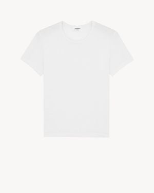 Saint Laurent Cotton Modal T-Shirt - White