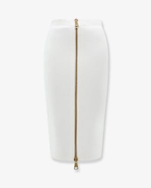 Elisabetta Franchi Viscose Nylon Skirt - White