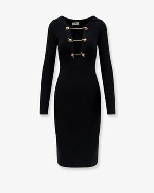 Elisabetta Franchi Long Viscose Blend Dress - Black