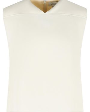Loulou de Saison Daika Viscose Ivory Wool Blouse - Natural
