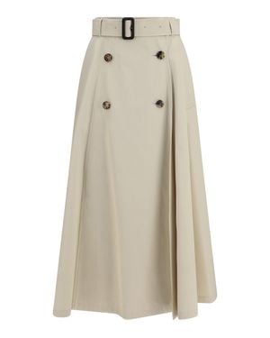 Burberry Midi Trench Skirt - Natural