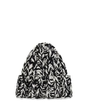 Ami Paris Xxl Wool Knit Beanie - White