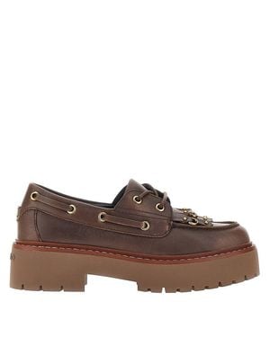 Pinko 'Margaret' Leather Boat Shoes - Brown