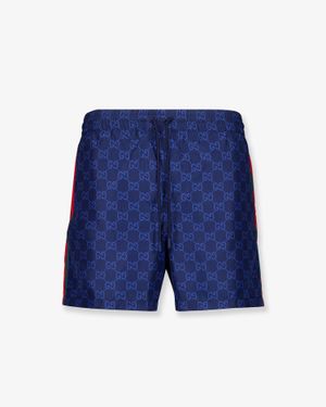 Gucci Gg Nylon Swim Trunks - Blue