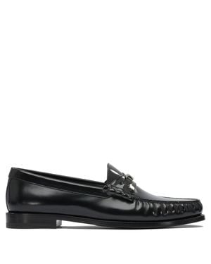 Celine Leather Loafers - Black