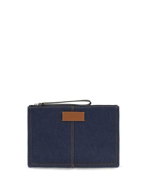 Fendi Medium Denim Pouch - Blue