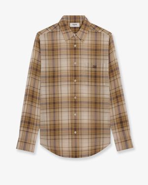 Celine Checked Cotton Shirt - Natural
