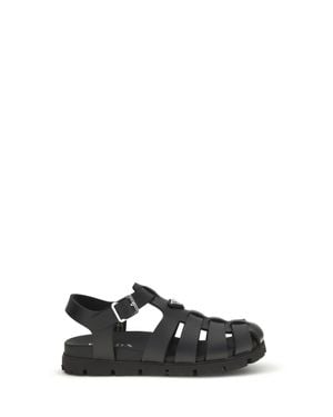 Prada Rubber Cage Sandal - White