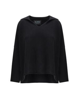 Alanui Jumper With Polo Collar - Black