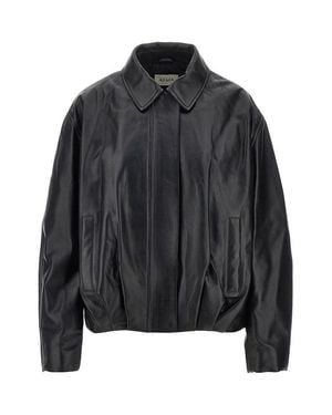 Arma Melis Leather Aviator Jacket - Black