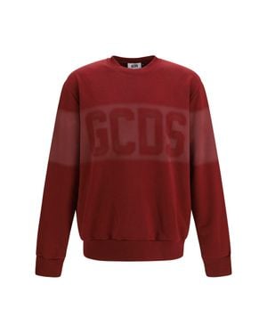 Gcds Logo Spray Crewneck Sweatshirt Tawny Port - Red