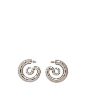 Panconesi Serpent Hoops Medium Earrings - White