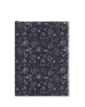 Kiton Scarf Paisley Silk - Blue