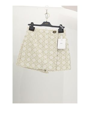 Dior Dior Short/Jupe Db-Tweed Cannage Or - White