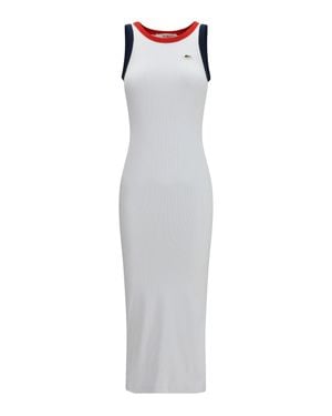 Fiorucci Midi Dress Ribbed Cotton - White
