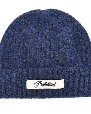 Prohibited Wool-Blend Beanie Hat - Blue