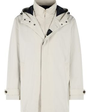 Fay 'Morning' Microfaille Parka - White