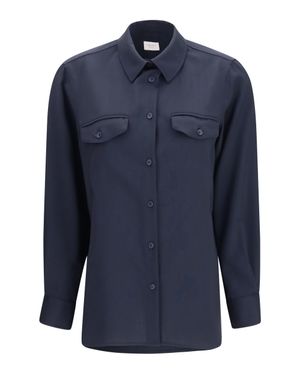 Cruna Virgin Wool Overshirt Notte - Blue