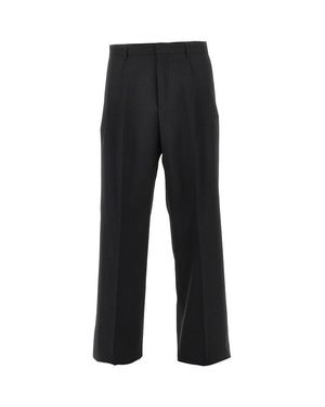sunflower Tropical Wool Trousers With Darts - Black