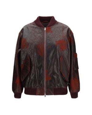Valstar Oversized Crackle Nappa Bomber Jacket Dark - Brown