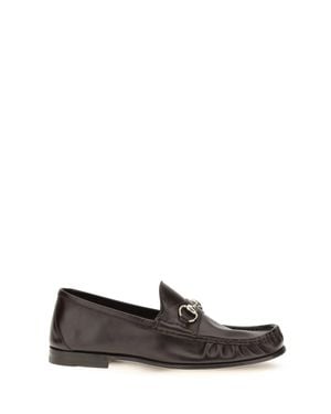 Gucci Lugano Leather Loafers - White