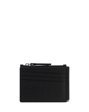 Margiela Grained Leather Card Holder - Black