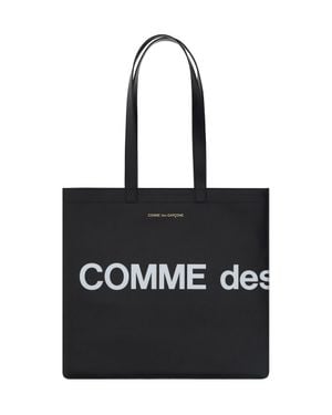 Comme des Garçons Calfskin Shoulder Shopping Bag - Black