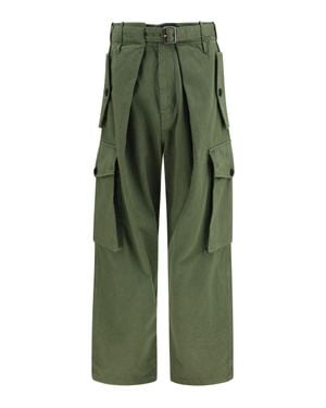 Loewe Cotton Cargo Pants - Green