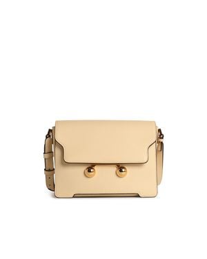 Marni 'New Trunk' Ivory Leather Crossbody Bag - Natural