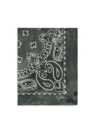 Golden Goose Golden Paisley Printed Silk Scarf - Green