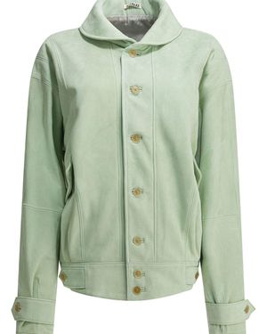 AURALEE Suede Leather Jacket - Green