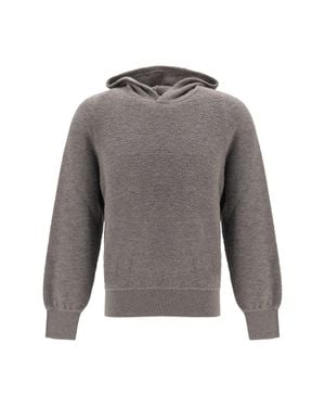 Piacenza Cashmere Virgin Wool Hooded Sweatshirt - Gray