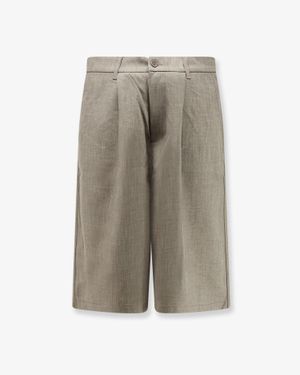 Woodbird Wbbin Viscose Blend Bermuda Shorts - Grey