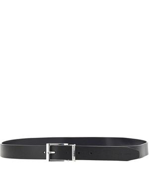 Emporio Armani Reversible Leather Belt - Black